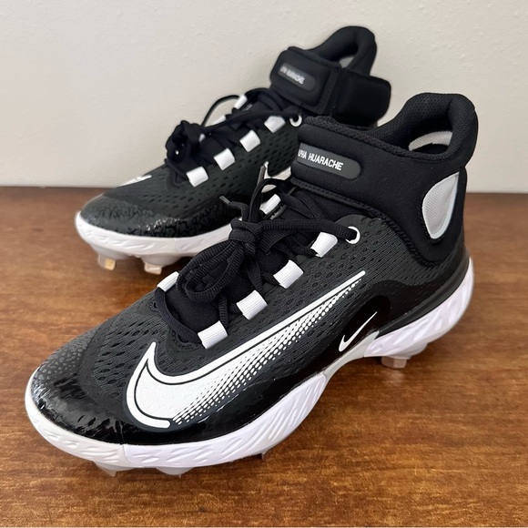 Nike Alpha Huarache Elite 4 Mid Black White Men’s Size 7.5 DJ6520-011 - Picture 1 of 9